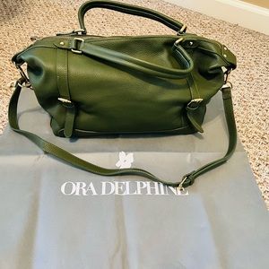 Ora Delphine green satchel handbag